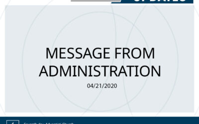 Message from Administration – April 21