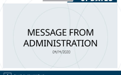 Message from Administration – April 14